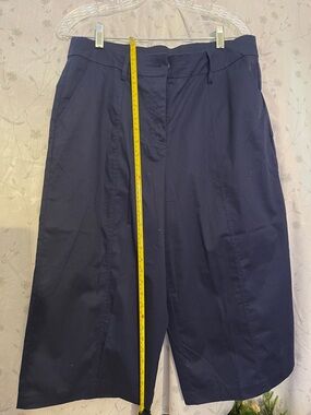 Susan Graver Navy blue cotton pants  with pockets (NWOT)